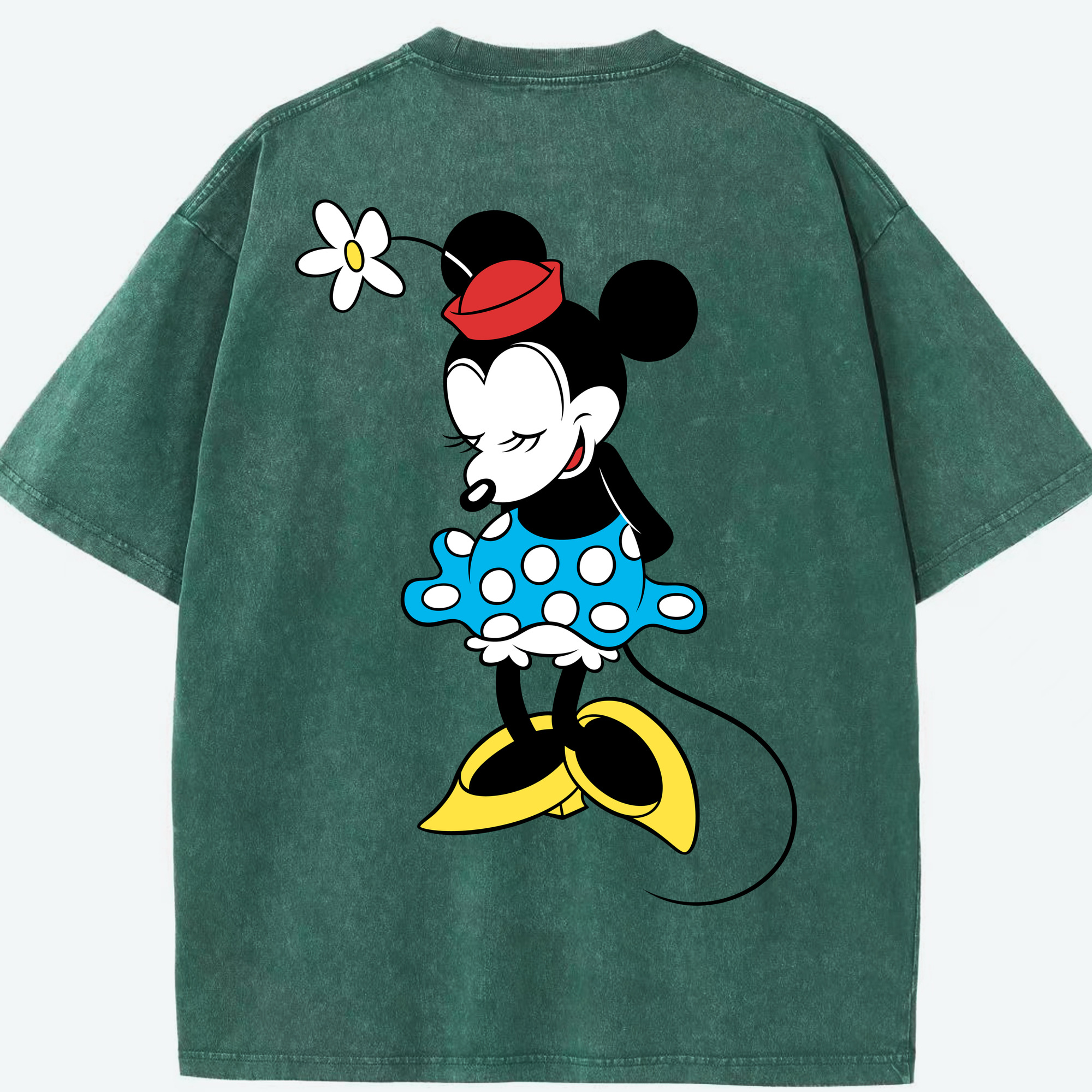 （画像用） ミッキーマウス Mickey Mouse 綿100% ヴィンテージ風 半袖Tシャツ（背面プリント）